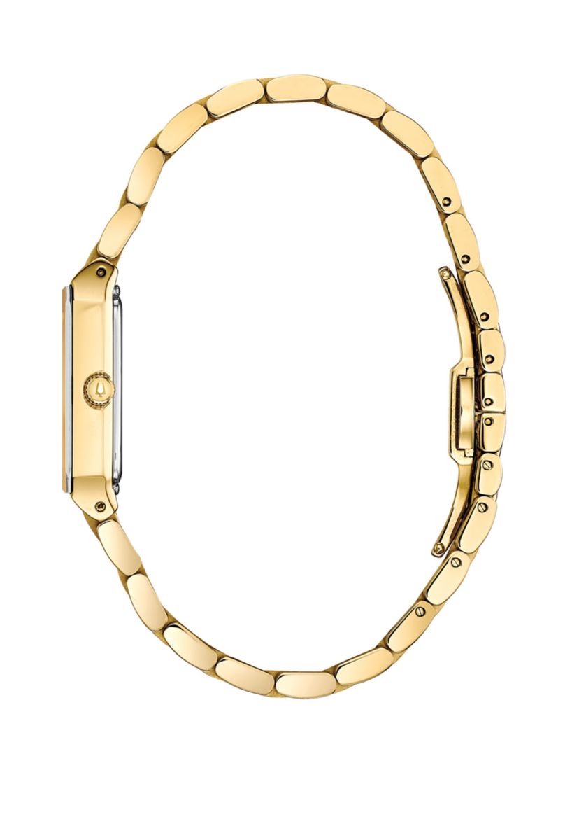Womens Futuro Diamond Accent Gold Tone Stainless Steel Bracelet Watch
