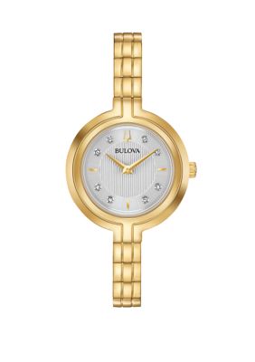 Bulova Women's Rhapsody Diamond Accent Gold Tone Stainless Steel Watch