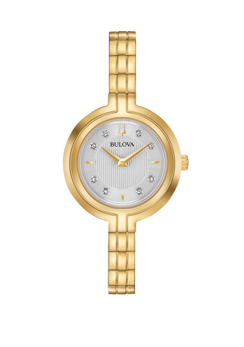  Womens Rhapsody Diamond Accent Gold Tone Stainless Steel Watch