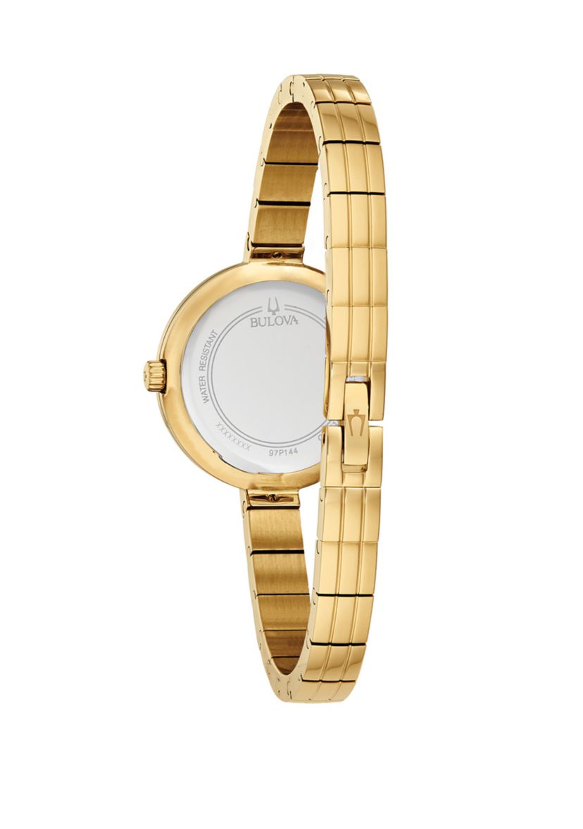  Womens Rhapsody Diamond Accent Gold Tone Stainless Steel Watch