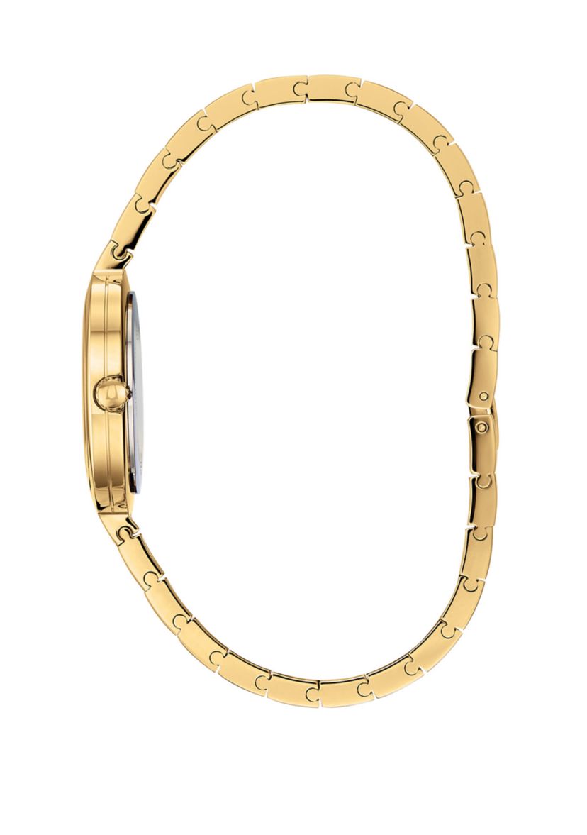  Womens Rhapsody Diamond Accent Gold Tone Stainless Steel Watch