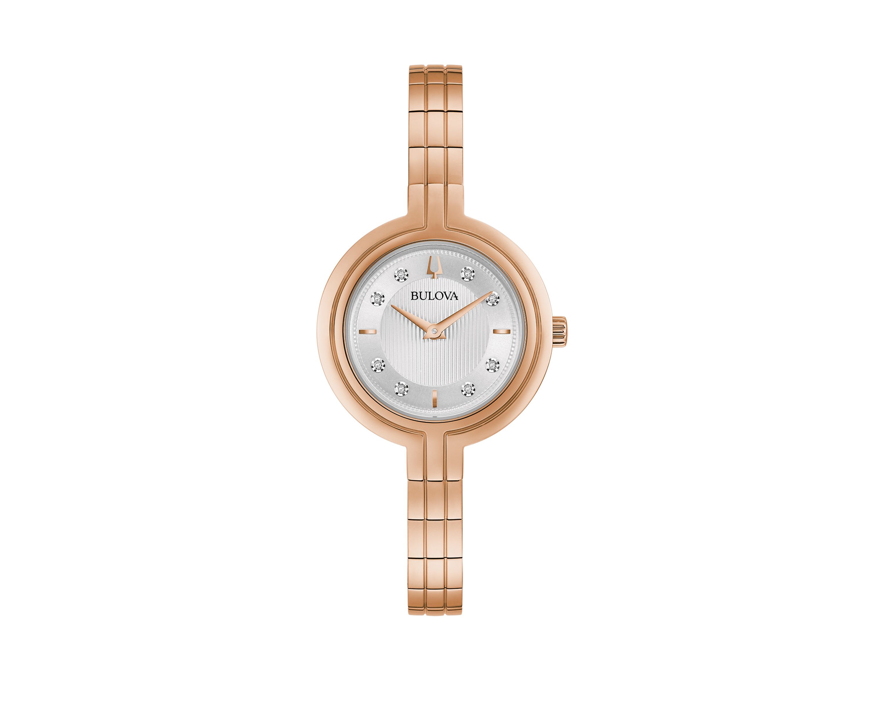 Womens Rhapsody Diamond Accent Rose Gold-Tone Stainless Steel Bracelet Watch 