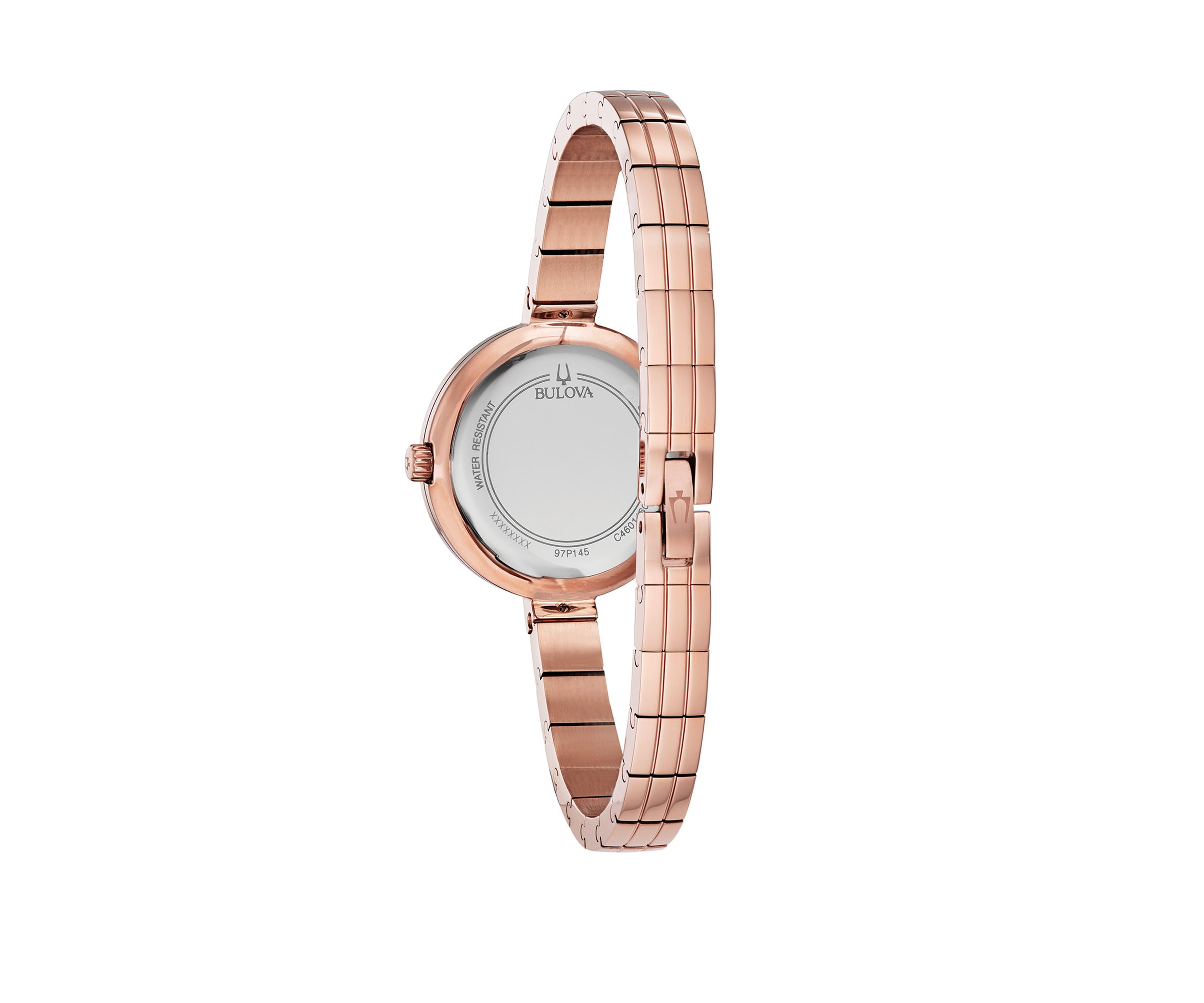 Womens Rhapsody Diamond Accent Rose Gold-Tone Stainless Steel Bracelet Watch 