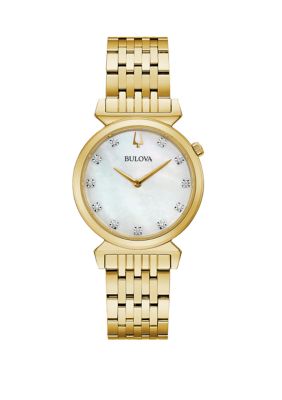 Bulova Women's Regatta Gold Tone Diamond Watch