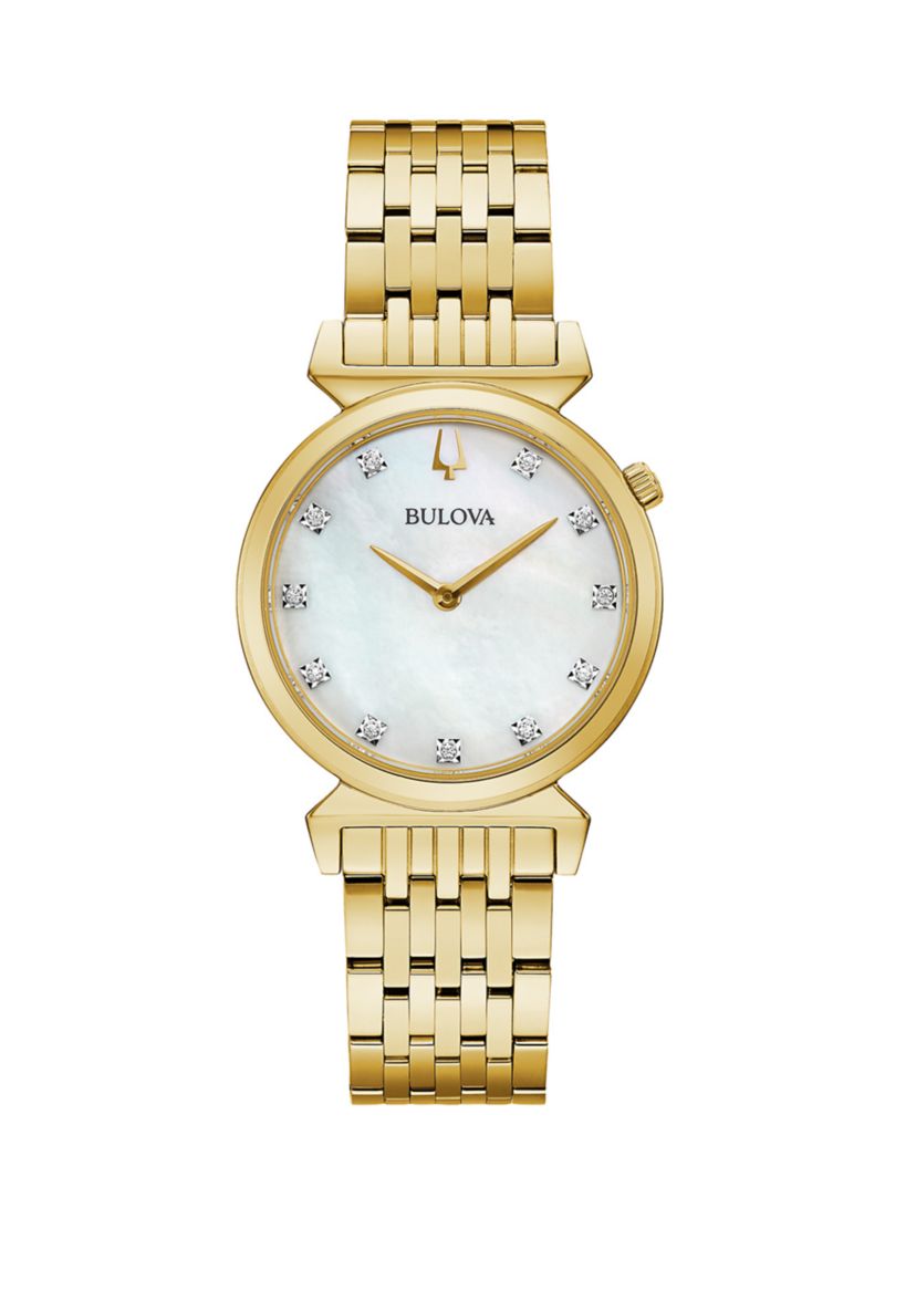 Regatta Gold Tone Diamond Watch 