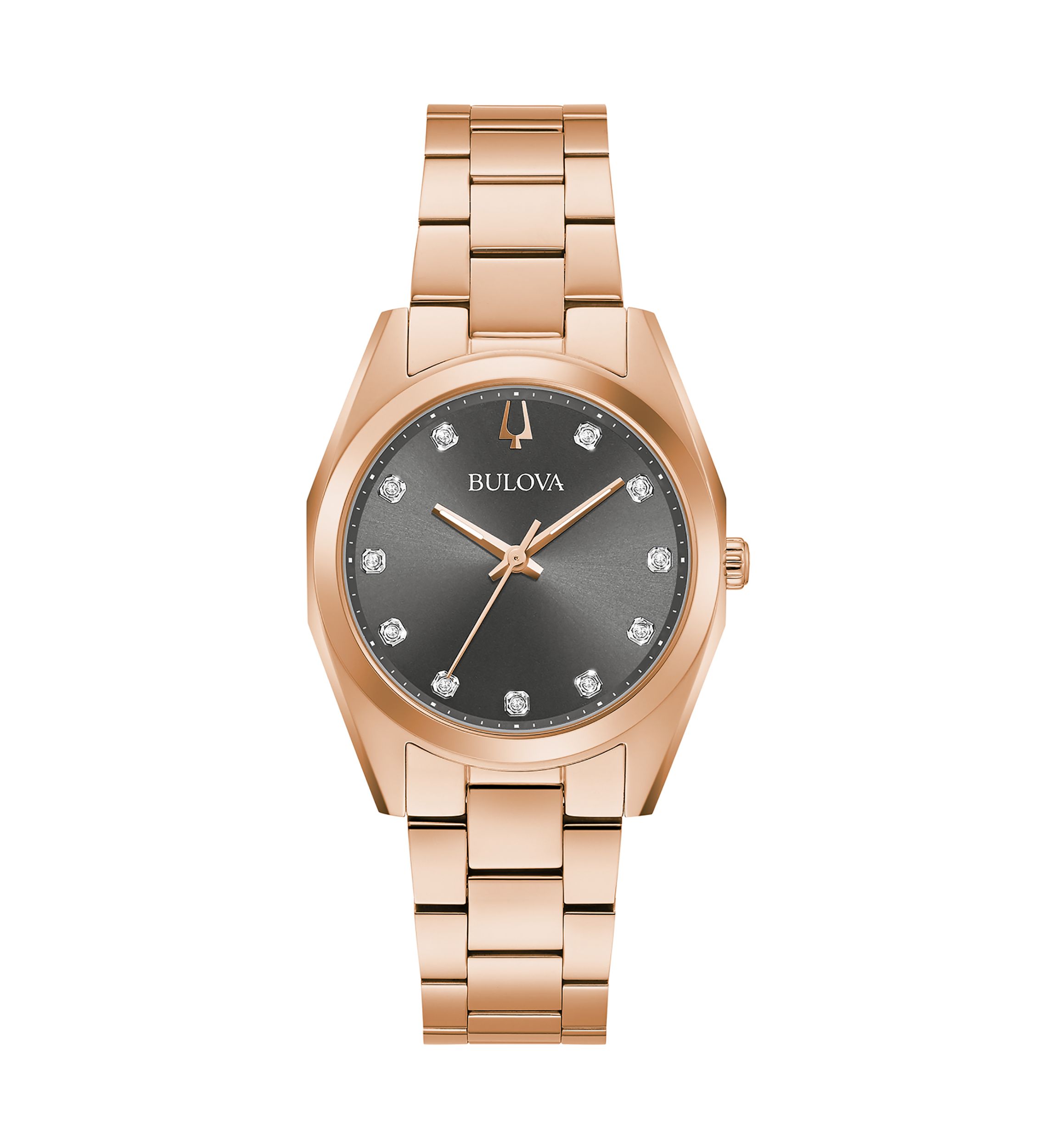 Womens Surveyor Diamond Accent Rose Gold-tone Stainless Steel Bracelet Watch