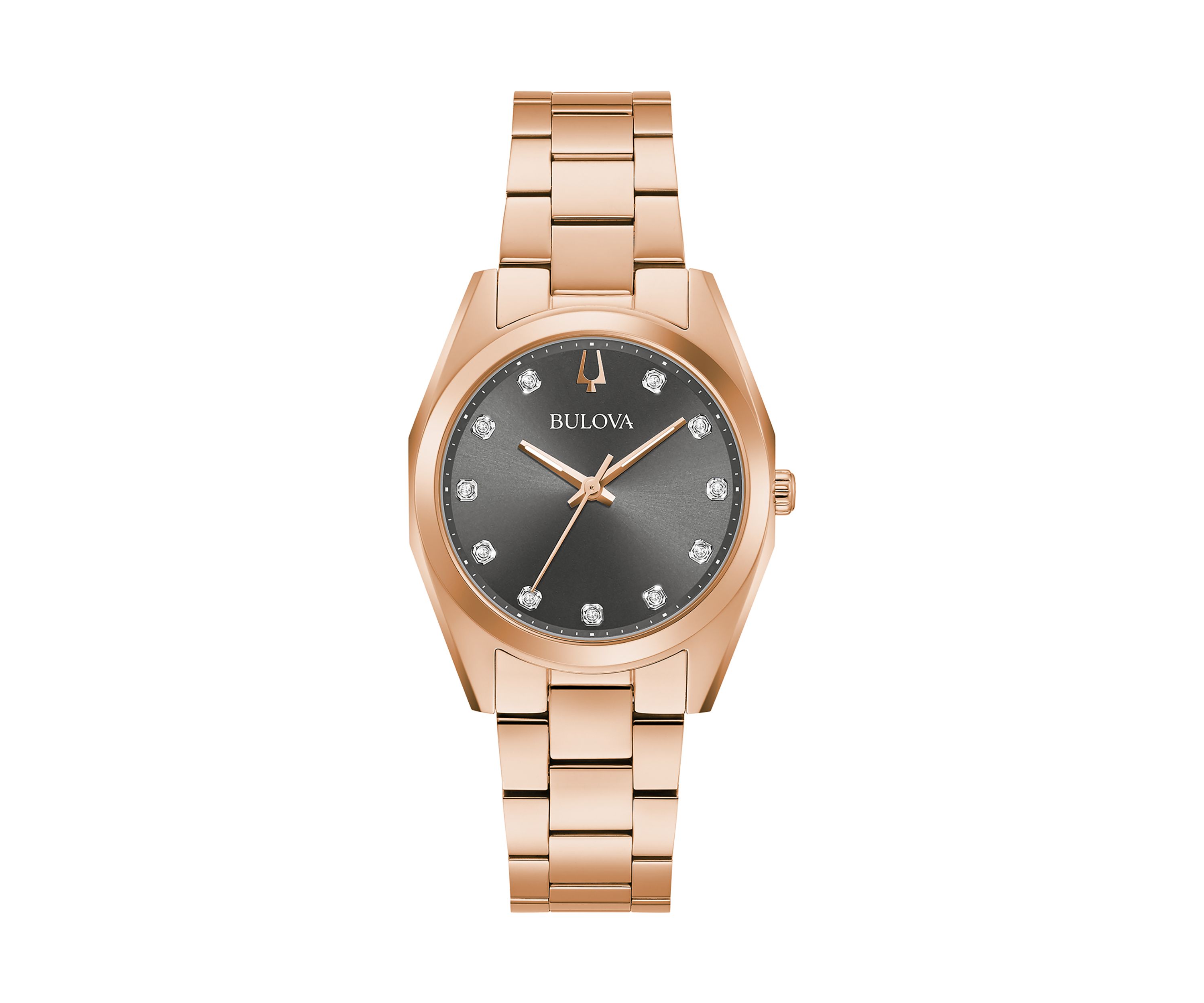 Womens Surveyor Diamond Accent Rose Gold-tone Stainless Steel Bracelet Watch