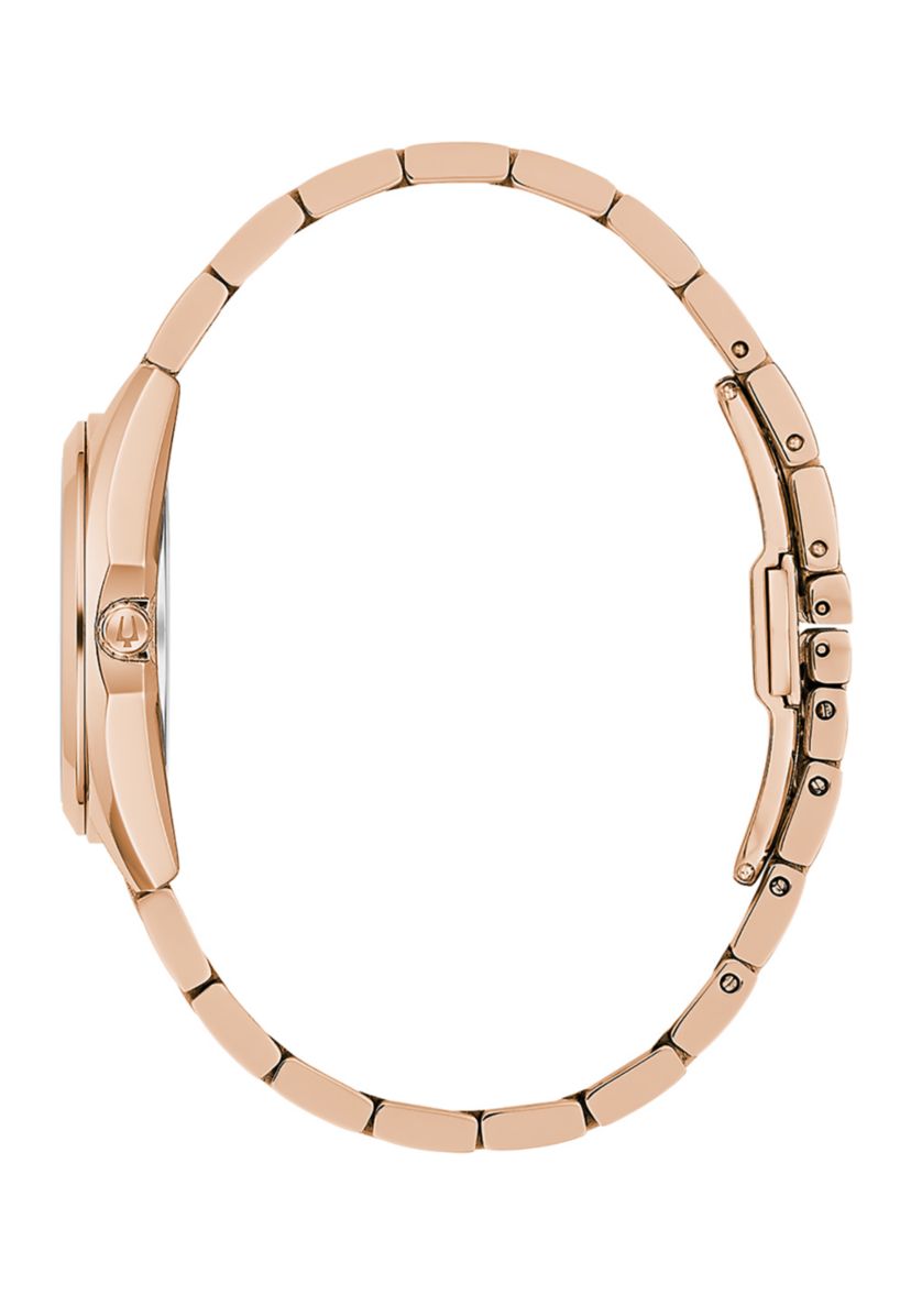 Womens Surveyor Diamond Accent Rose Gold-tone Stainless Steel Bracelet Watch