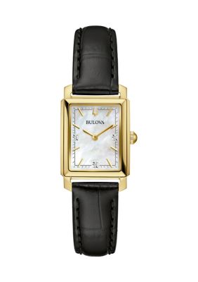 Bulova Women's 21 Millimeter Classic Sutton Black Strap Watch