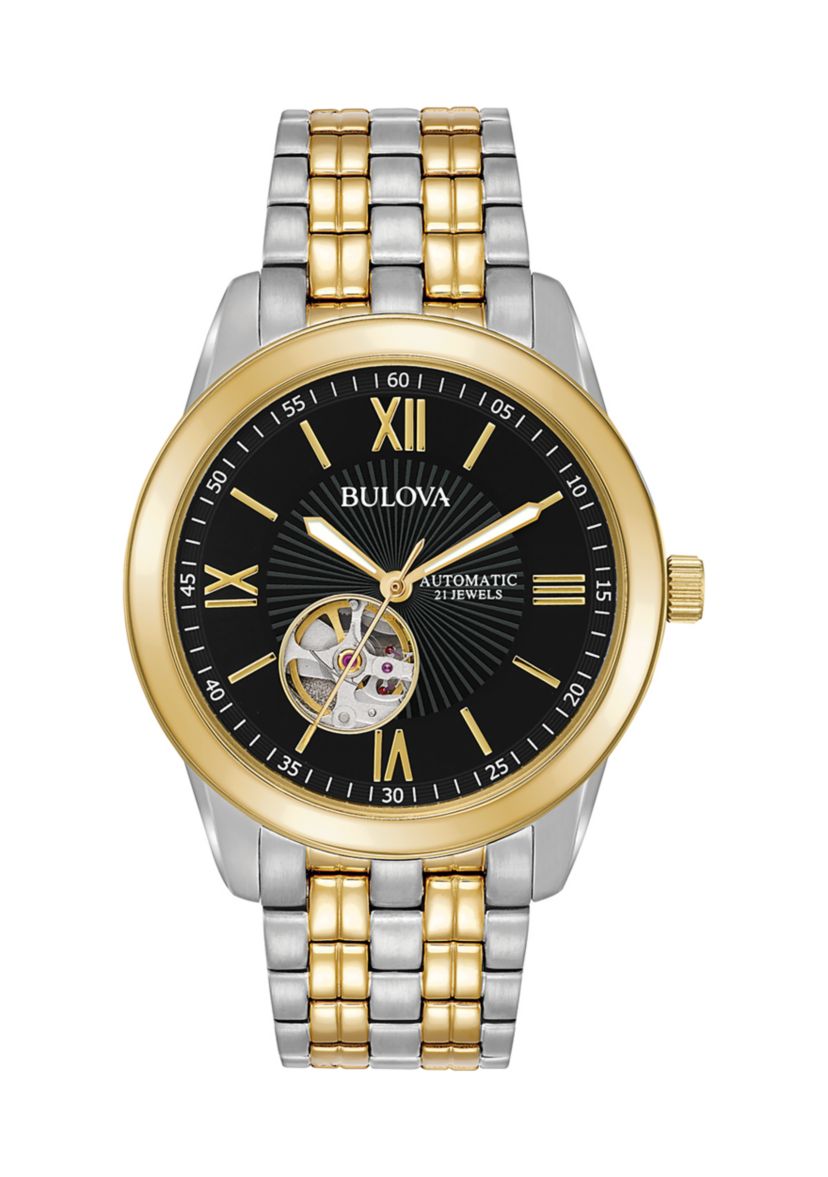 Mens Classic Two Tone Bracelet Watch - 42 Millimeter