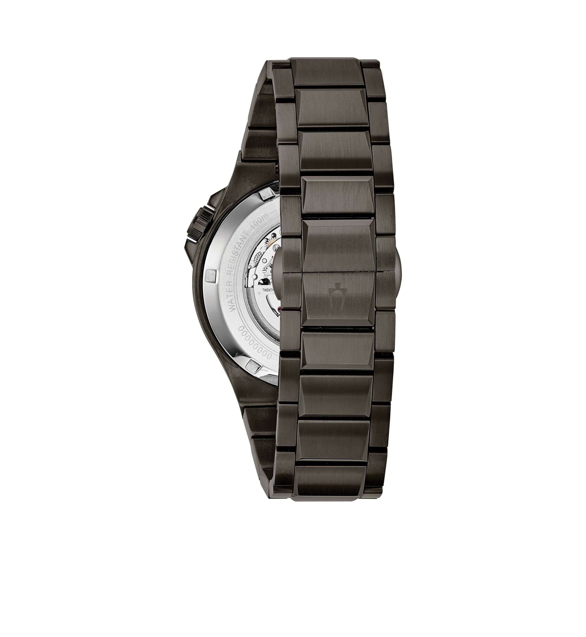 Mens Gunmetal IP Stainless Steel Automatic Collection Bracelet Watch