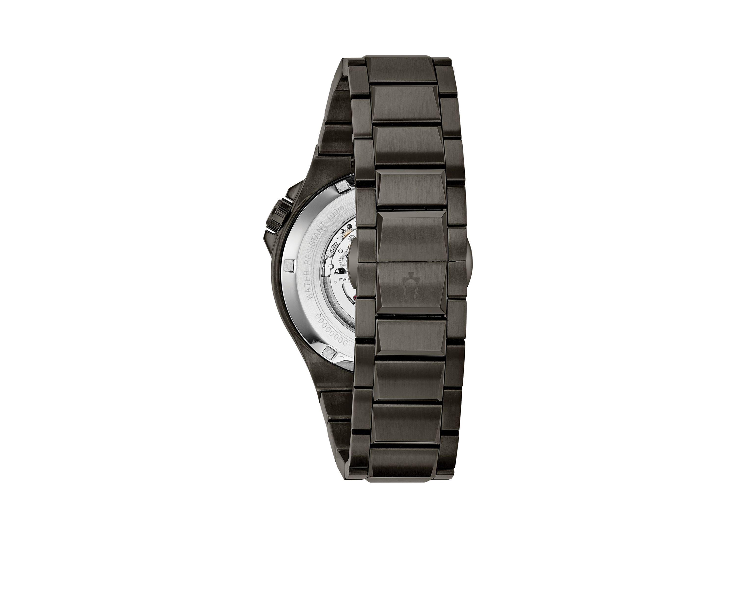 Mens Gunmetal IP Stainless Steel Automatic Collection Bracelet Watch