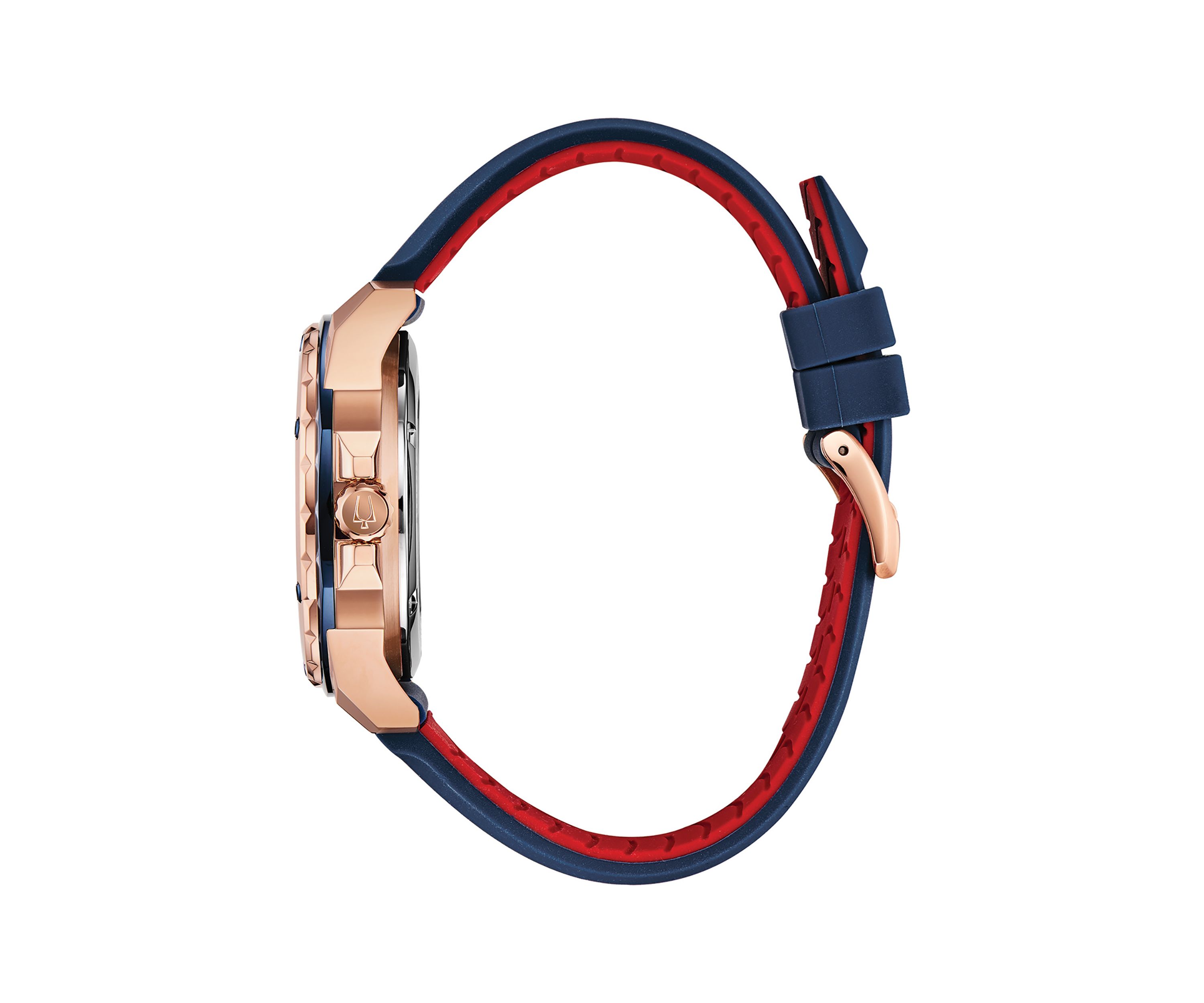 Rose Gold Tone Stainless Steel Marine Star Automatic Silicone Watch