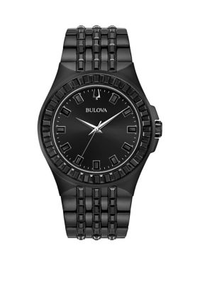 Bulova Men's Phantom Black Stainless Steel Bracelet Watch