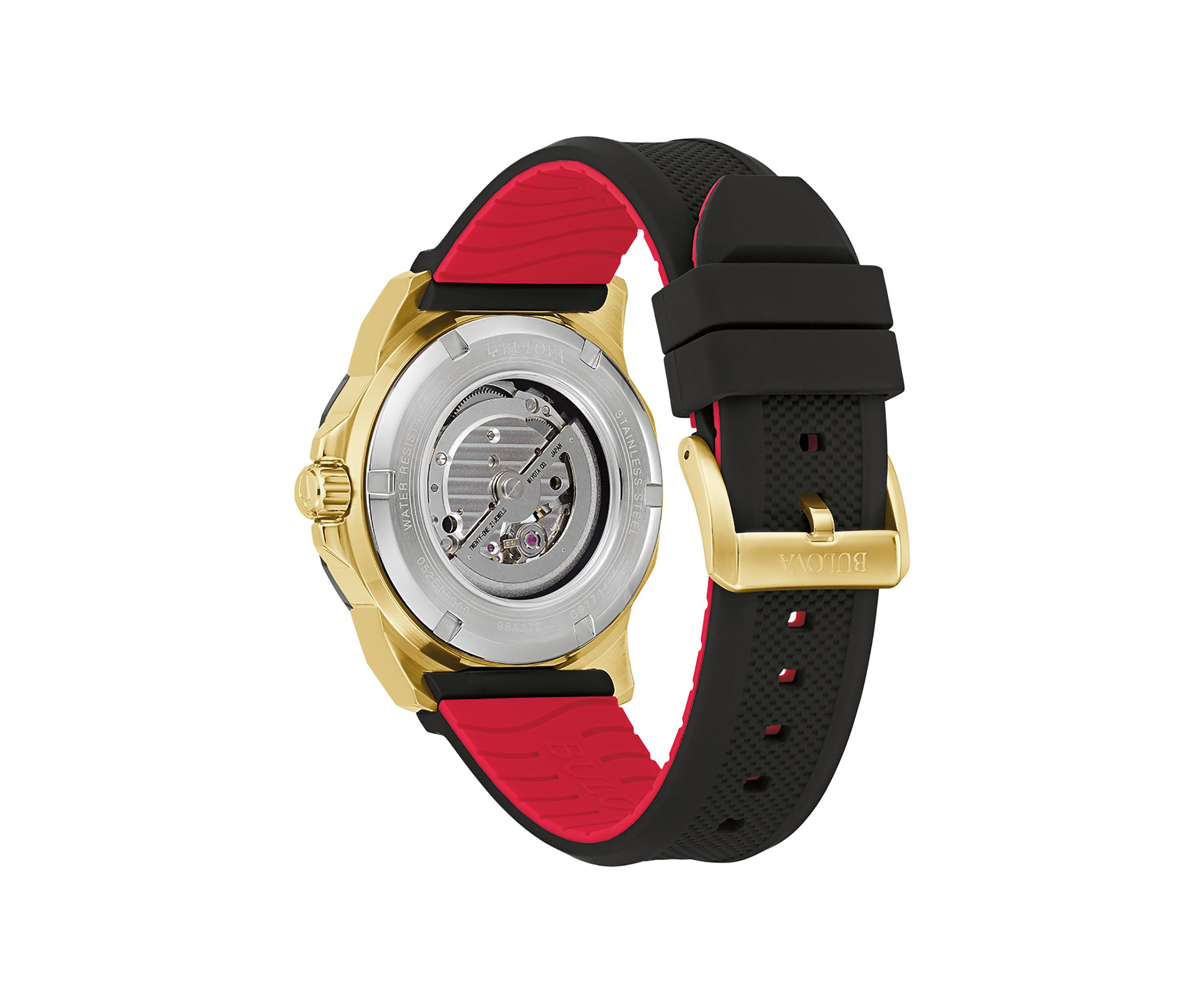 Marine Star Mens Automatic Black Strap Watch