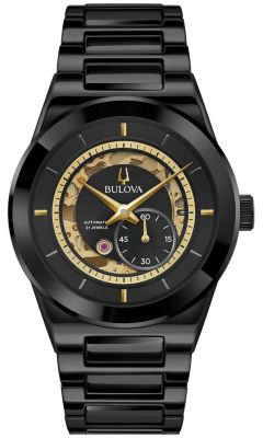 Men's Modern Millenia Automatic Black Cermaic Bracelet Watch, 41mm
