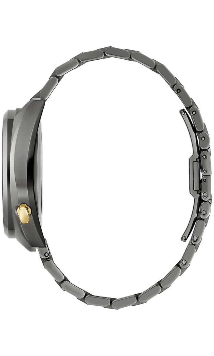 Bulova Mens Grammy Automatic Gunmetal Stainless Steel Bracelet Watch, 44.5mm