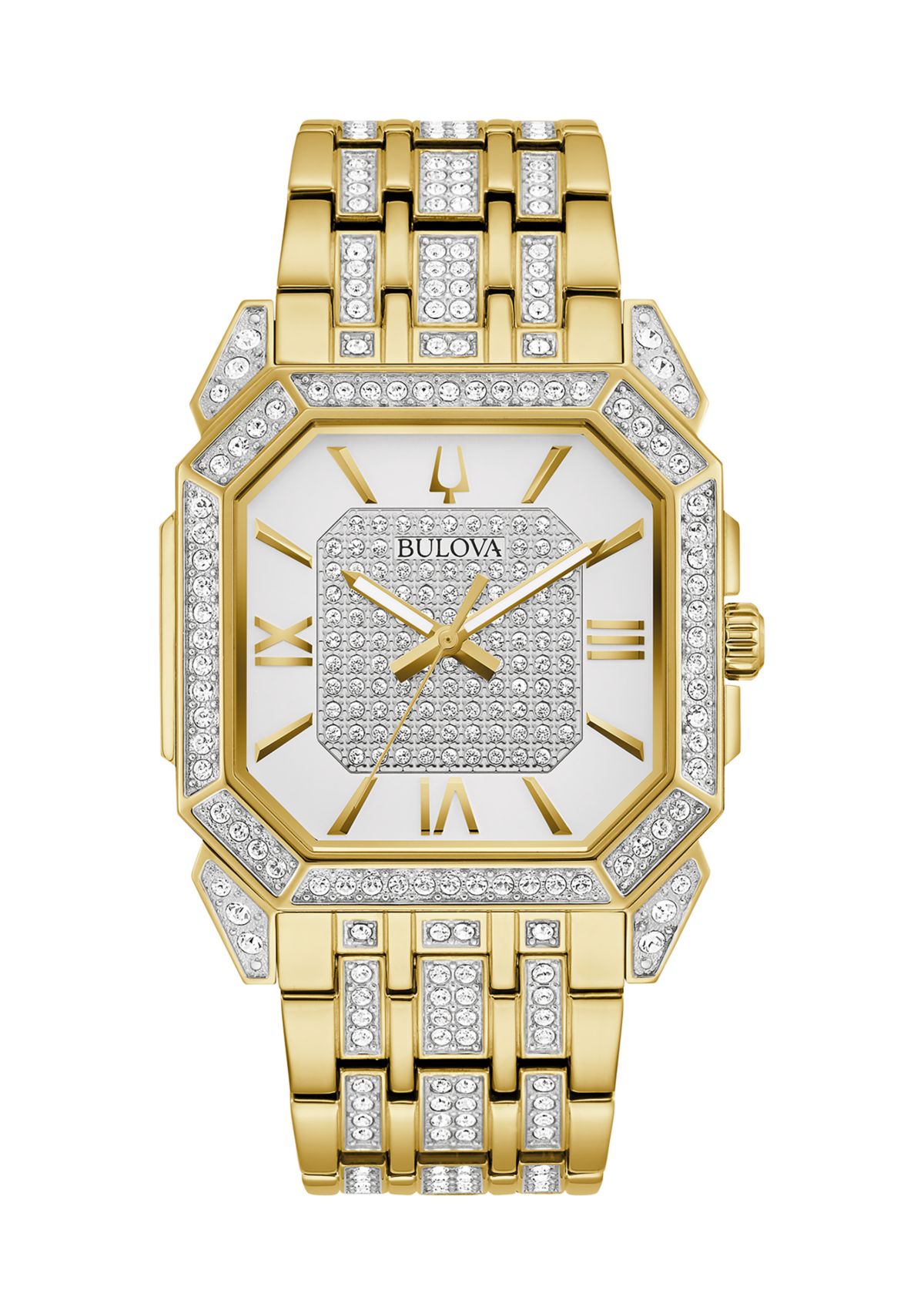 Mens Crystal Octava Gold-tone Stainless Steel Bracelet Watch, 40 Millimeter