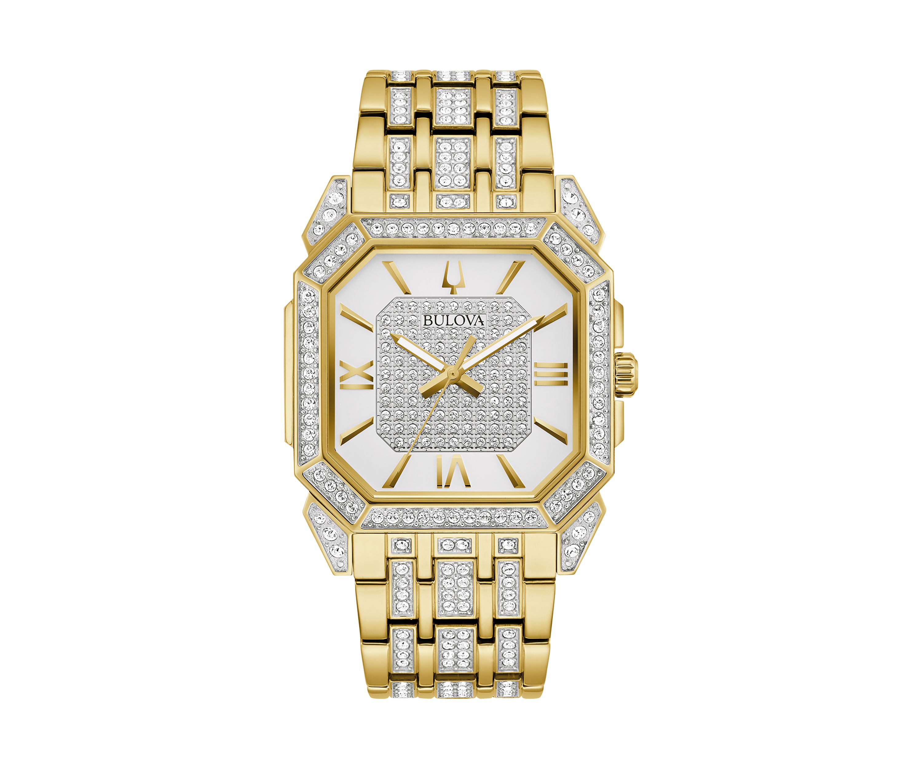Mens Crystal Octava Gold-tone Stainless Steel Bracelet Watch, 40 Millimeter