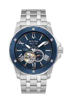 Bulova Men's Marine Star Series A Silver Tone Stainless Steel Bracelet Watch - 45 Millimeter -  0042429592667