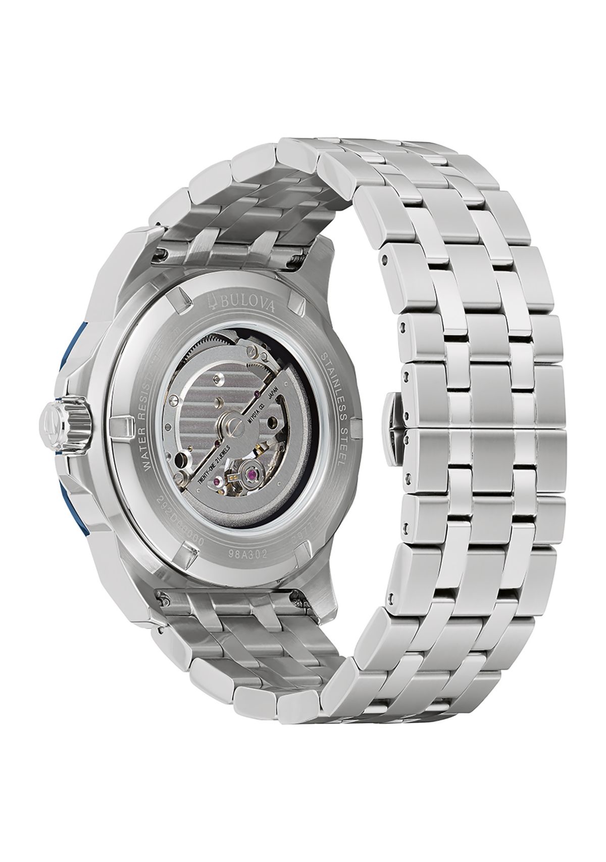 Mens Marine Star Series A Silver Tone Stainless Steel Bracelet Watch - 45 Millimeter