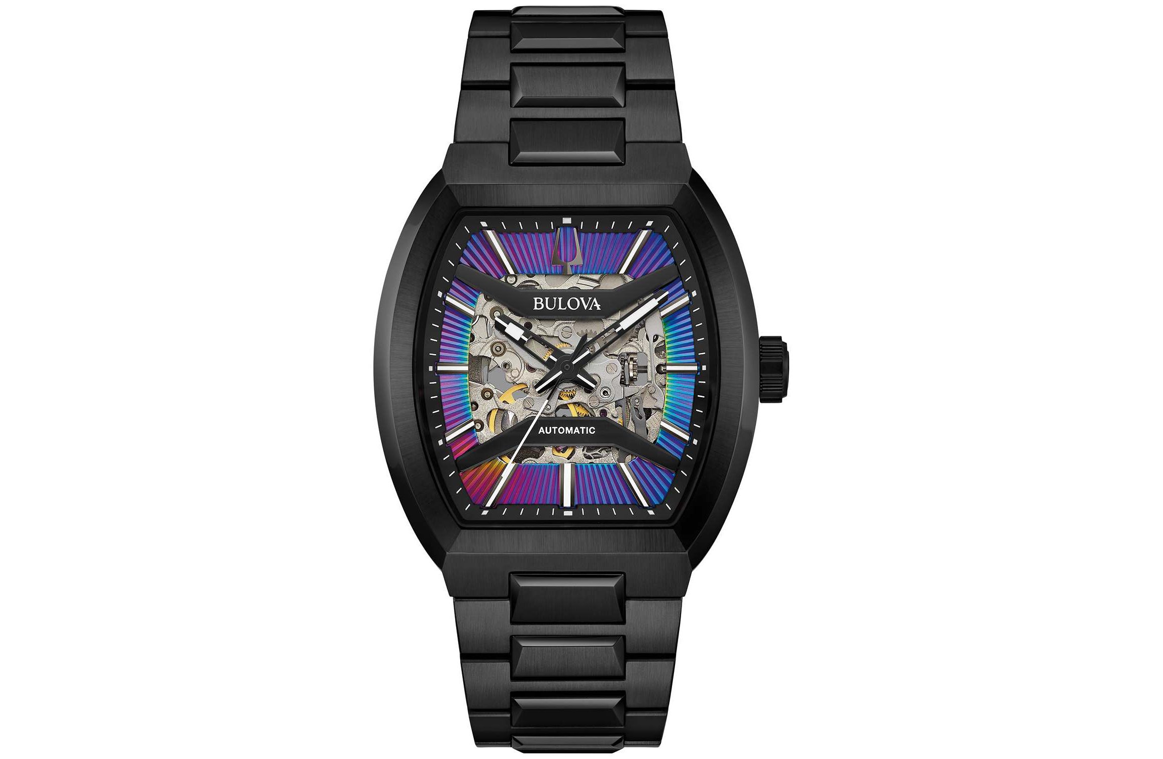 Bulova Mens Performance Maquina Black Stainless Steel Bracelet Watch 40mm