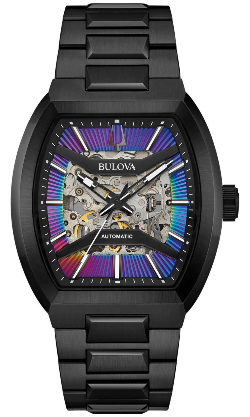 Bulova Mens Performance Maquina Black Stainless Steel Bracelet Watch 40mm