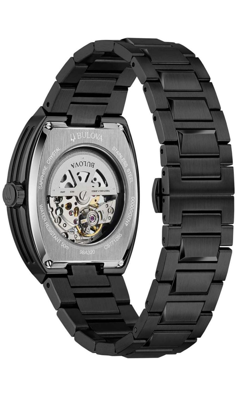 Bulova Mens Performance Maquina Black Stainless Steel Bracelet Watch 40mm