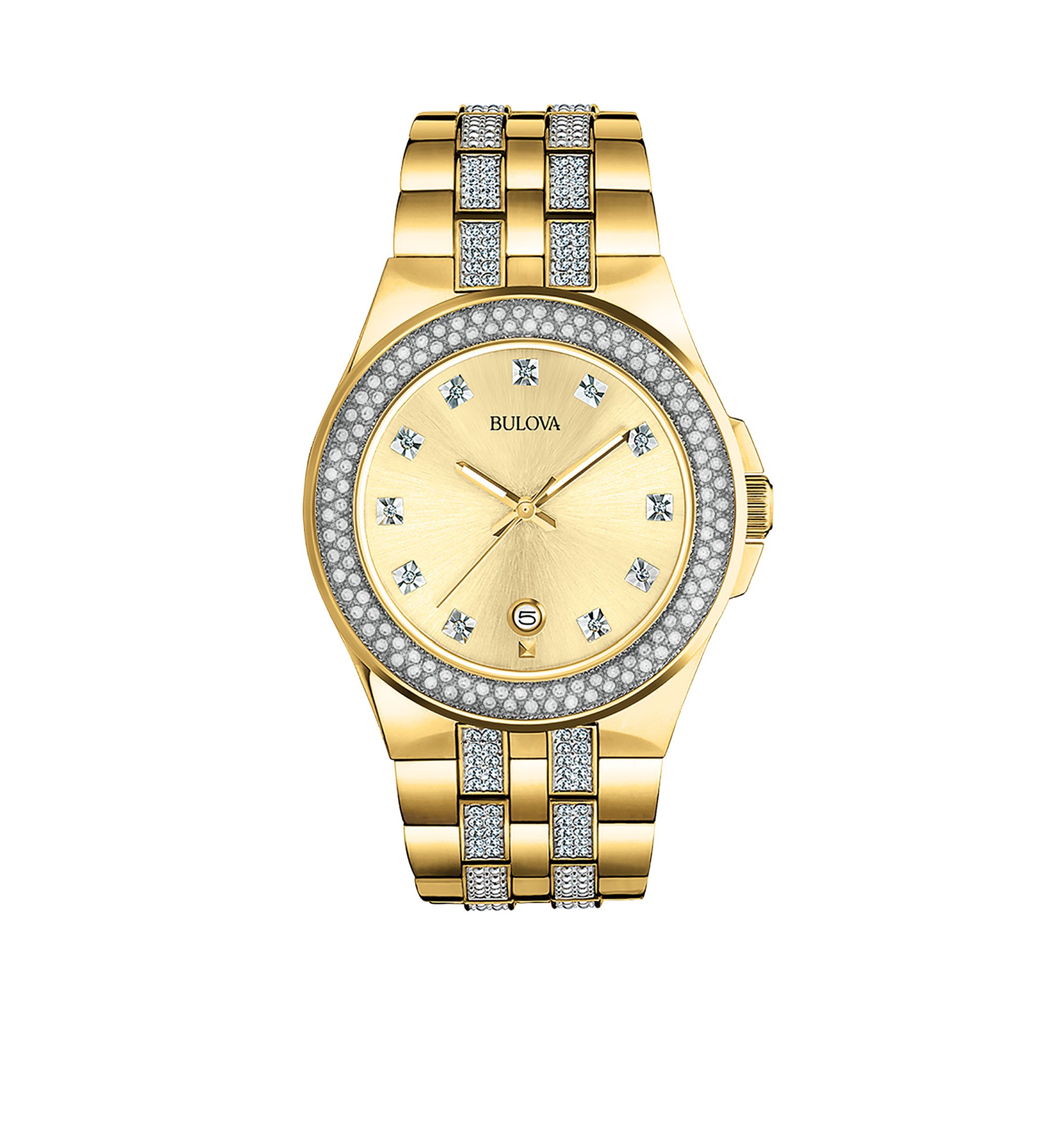 Mens Stainless Steel Crystal Collection Watch