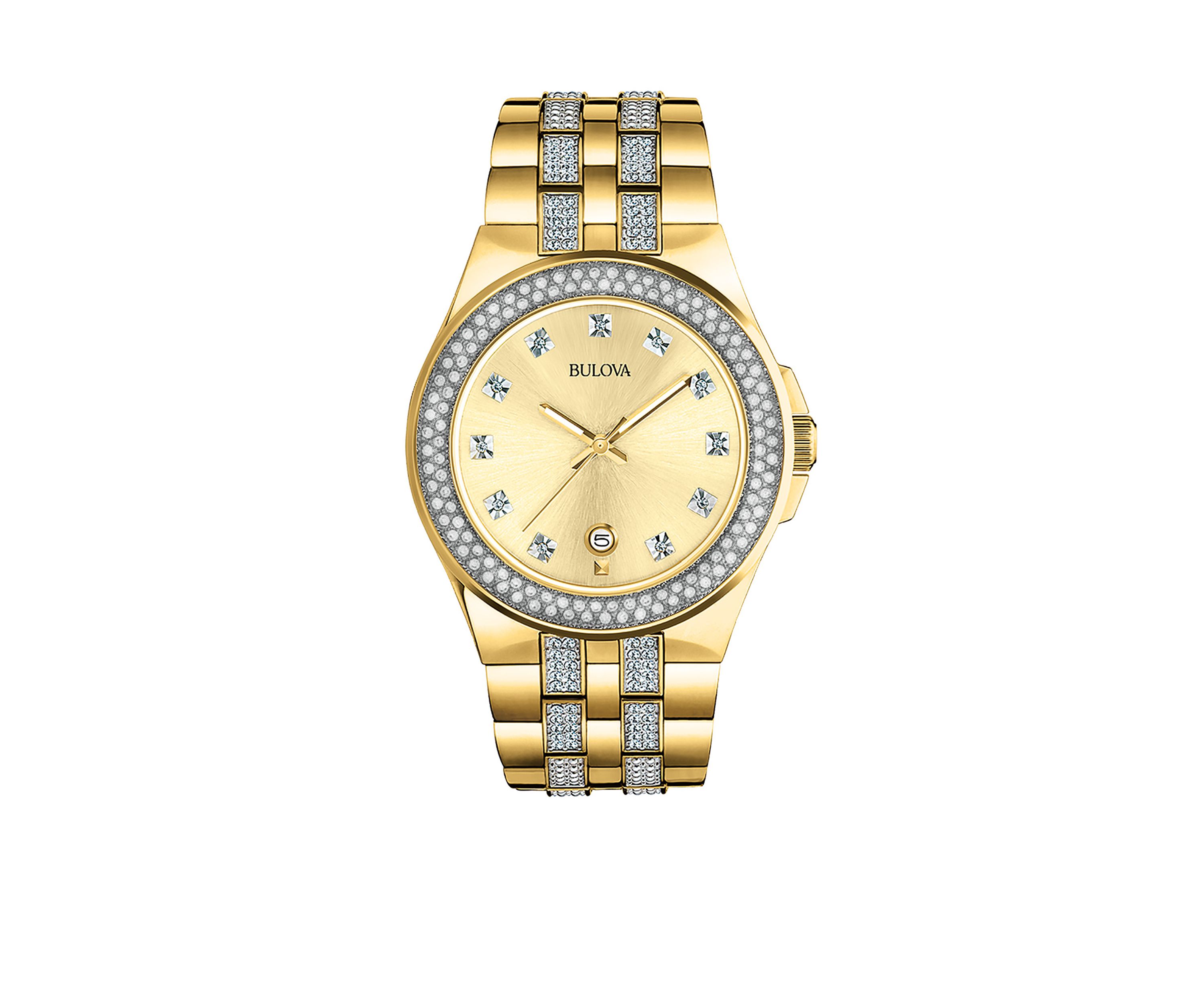 Mens Stainless Steel Crystal Collection Watch