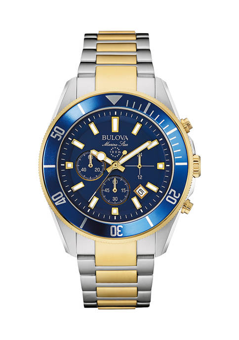 Bulova Mens Marine Star Stainless Steel Bracelet Watch