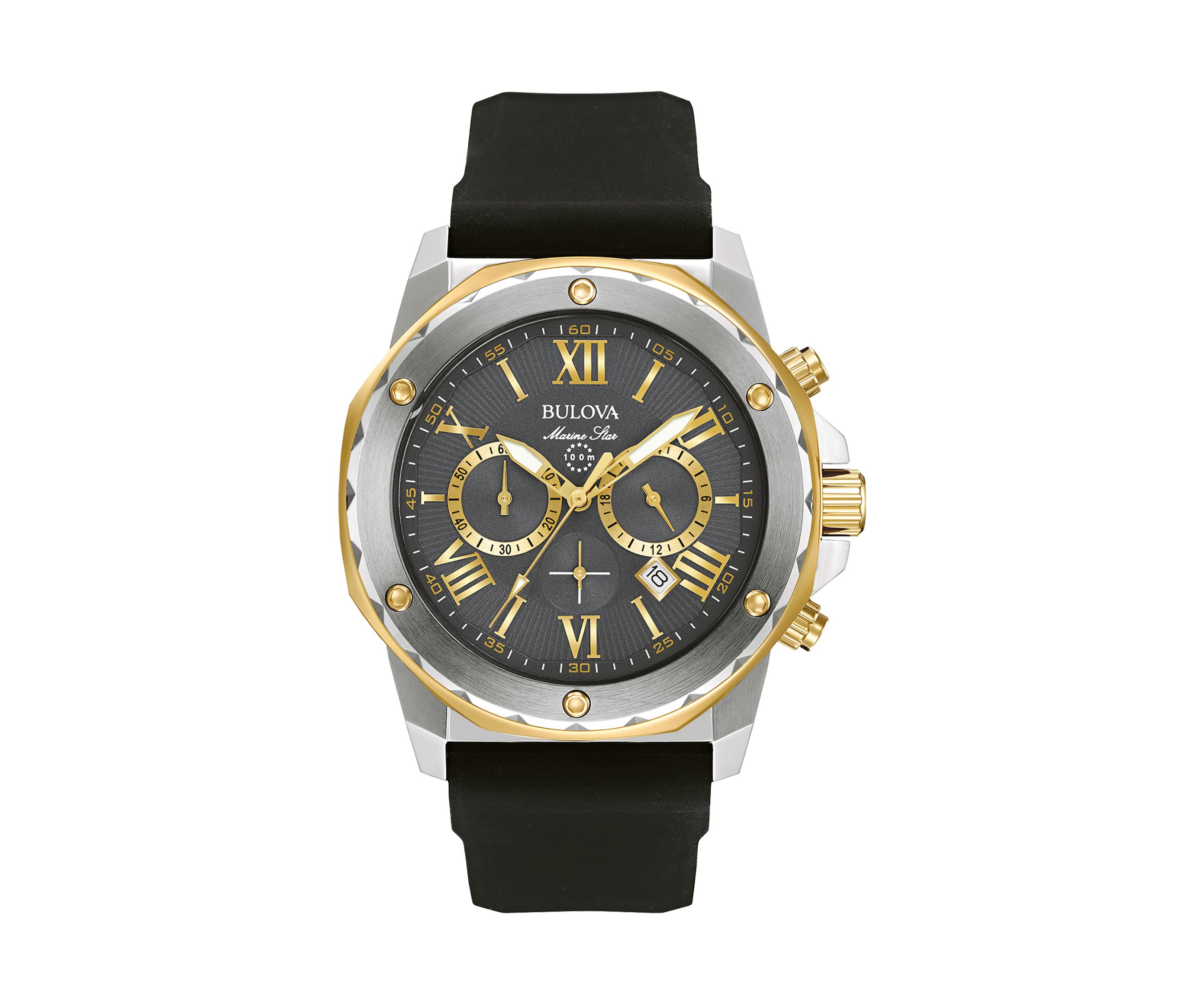 Marine Star Silicone Strap Watch 