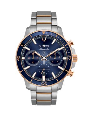 Bulova Men's Stainless Steel Marine Star Bracelet Watch