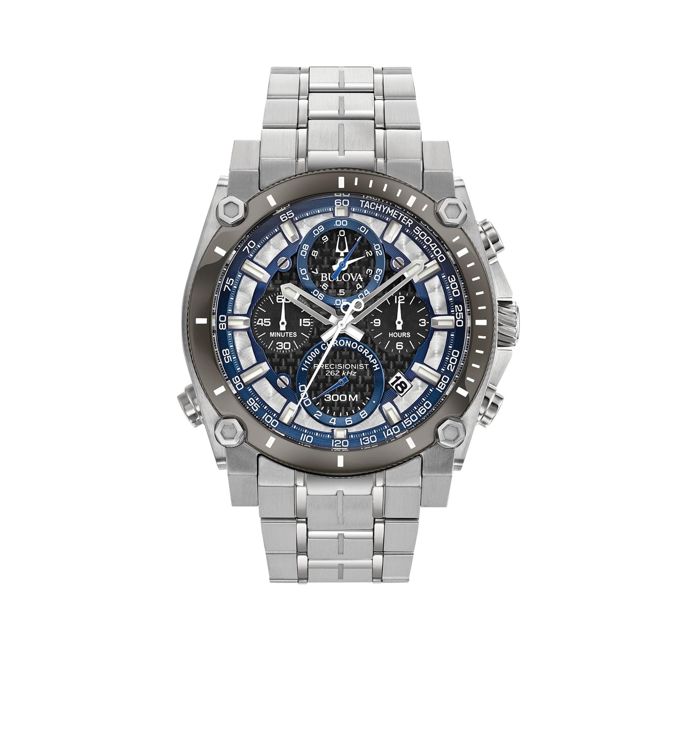 Mens Stainless Steel Chronograph Precisionist Bracelet Watch 46mm