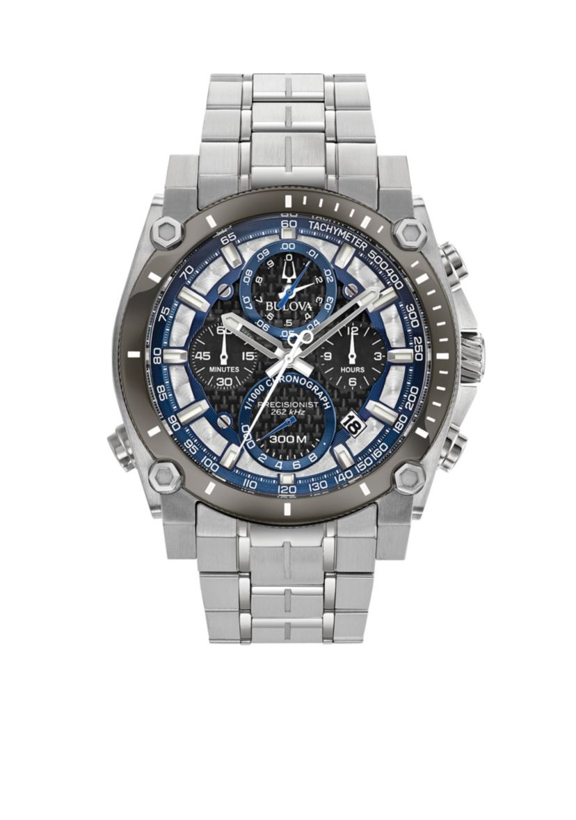Mens Stainless Steel Chronograph Precisionist Bracelet Watch 46mm