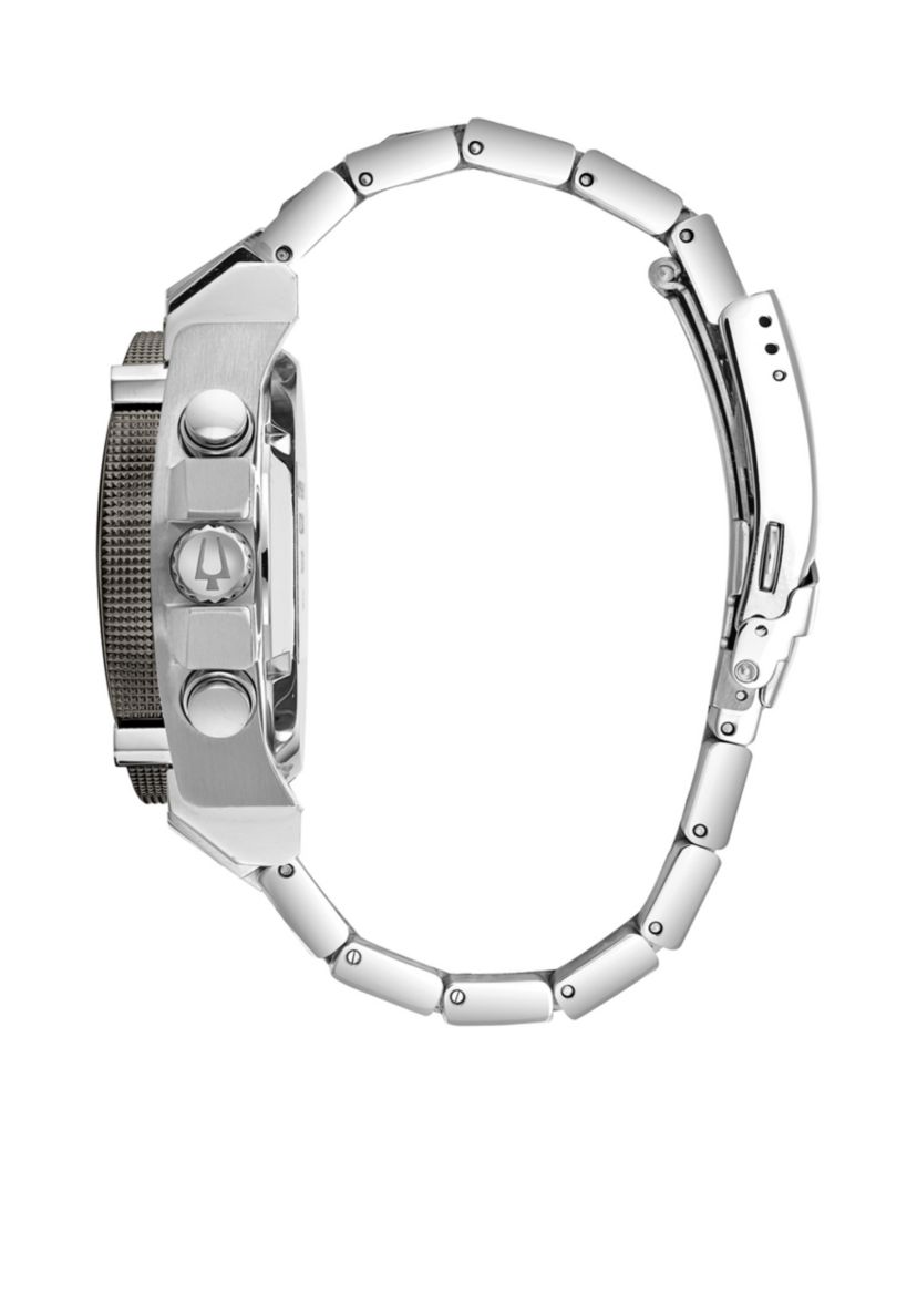 Mens Stainless Steel Chronograph Precisionist Bracelet Watch 46mm