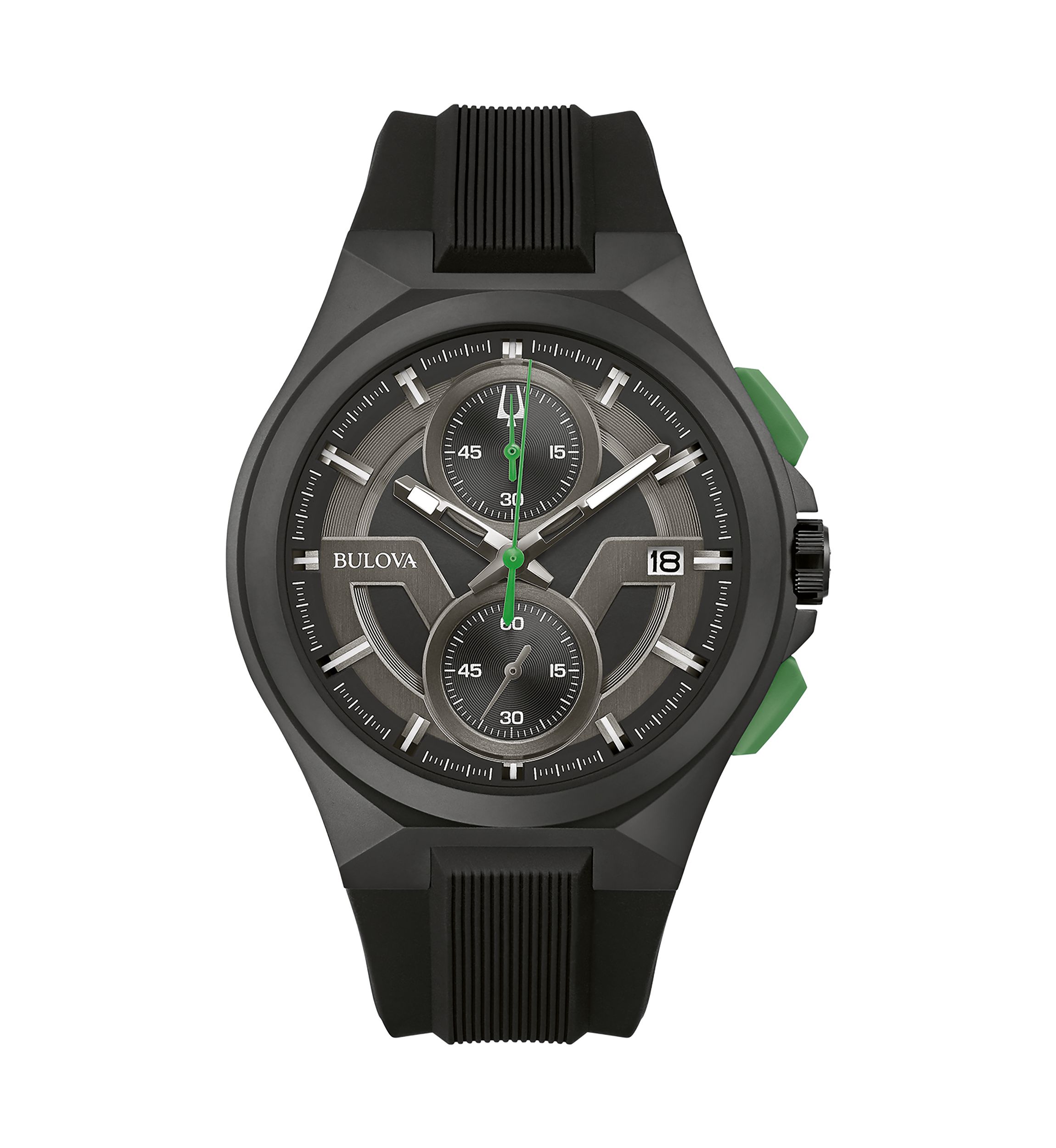 Mens Maquina Chronograph Black Strap Watch