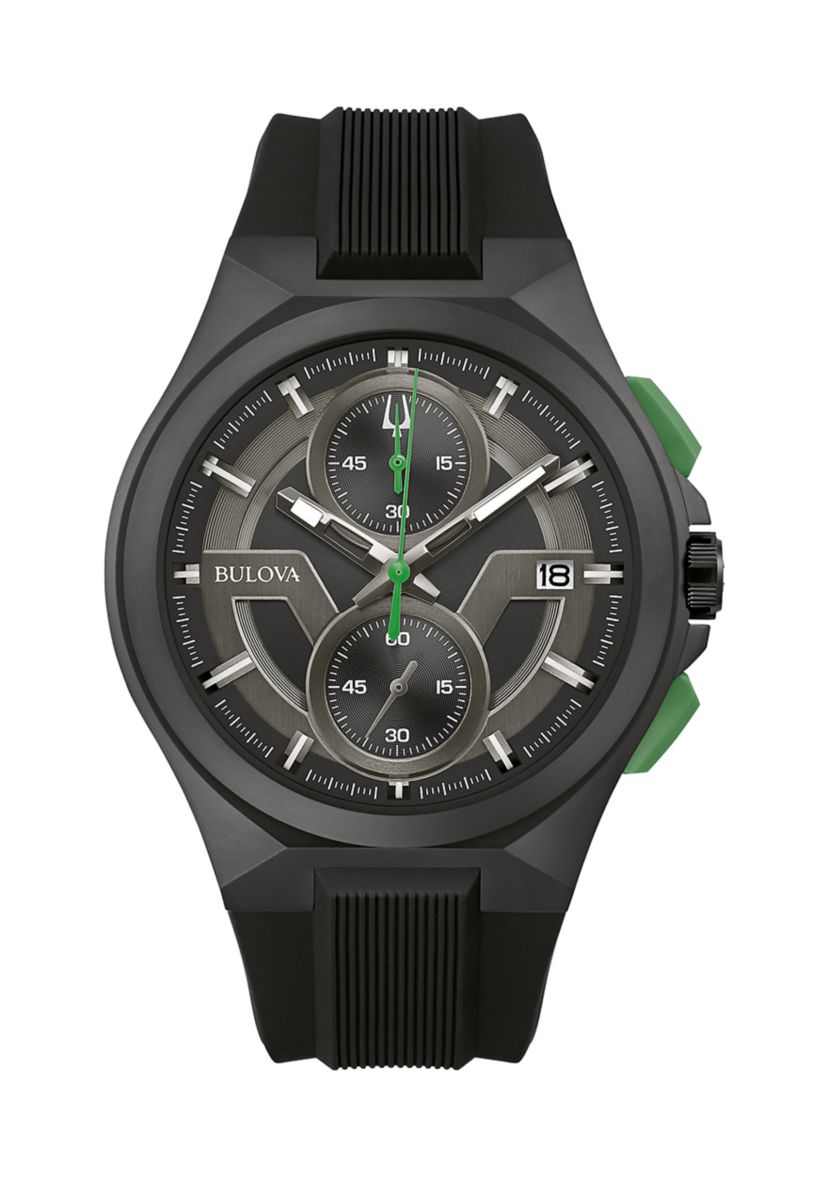 Mens Maquina Chronograph Black Strap Watch