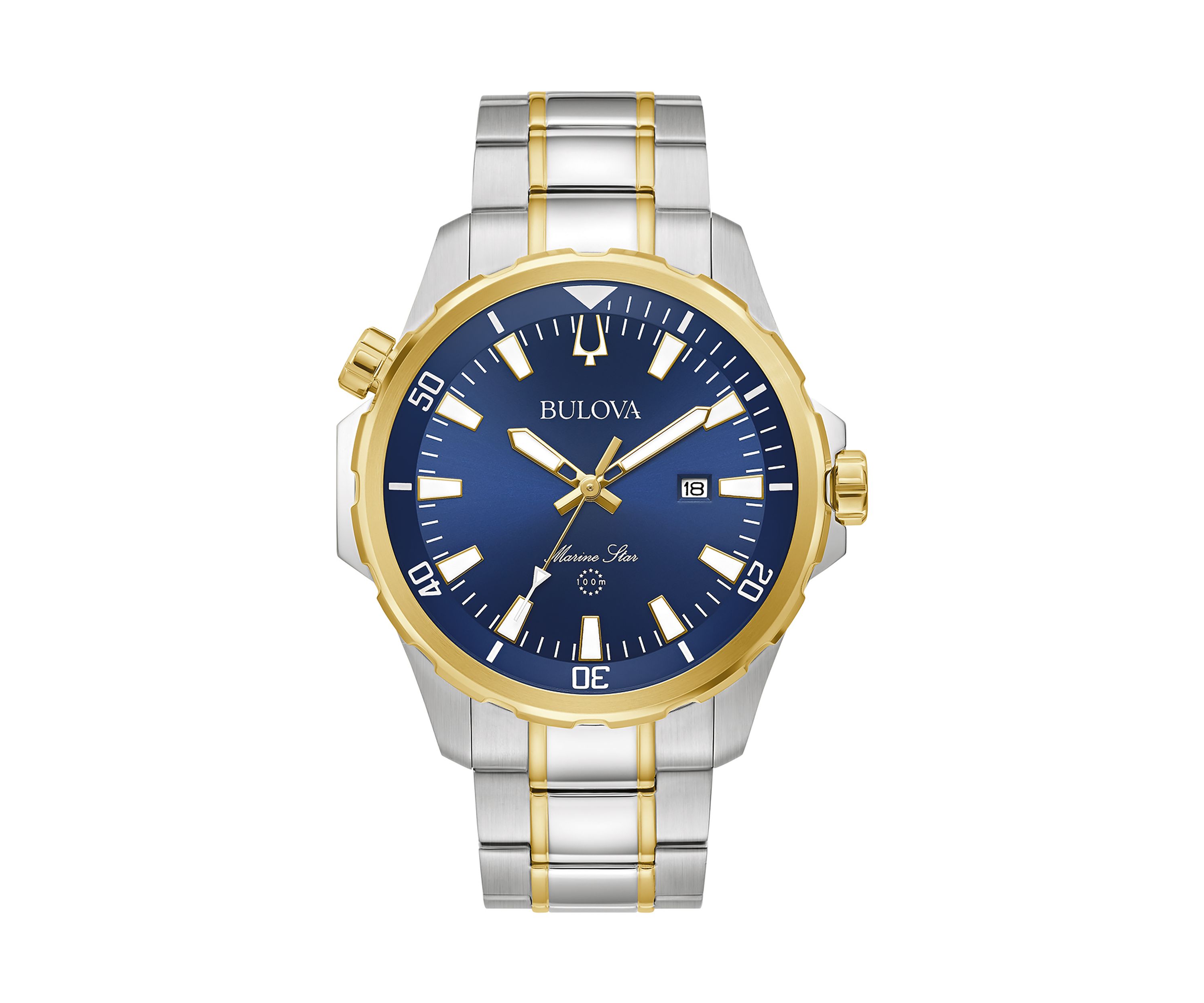 Mens Marine Star Two-Tone Stainless Steel Bracelet Watch