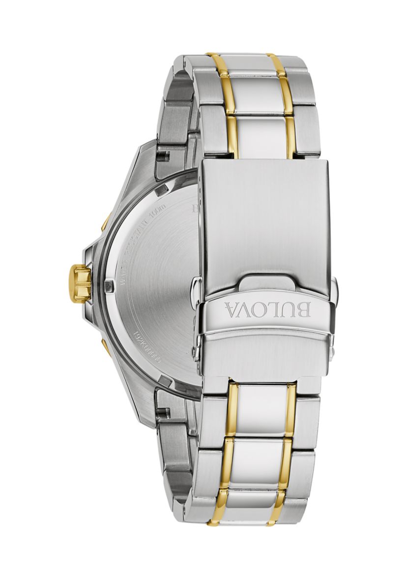 Mens Marine Star Two-Tone Stainless Steel Bracelet Watch