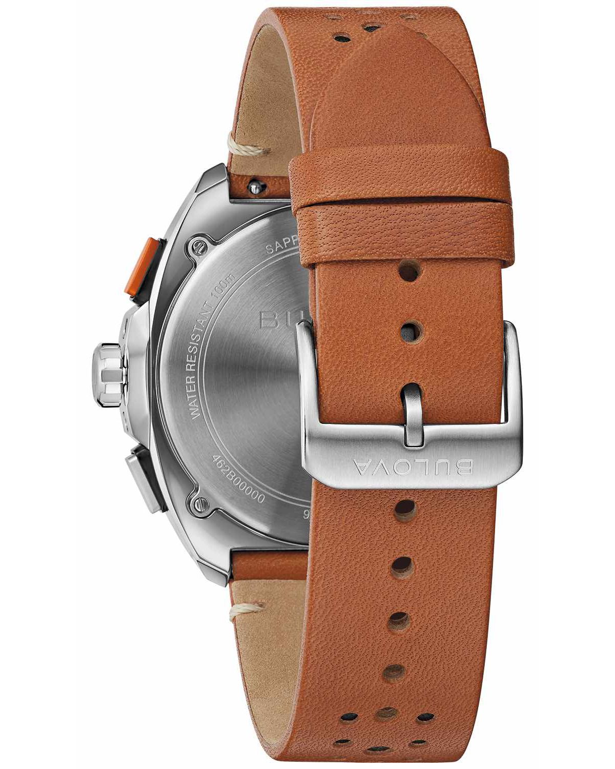 Bulova Mens Performance Racer Brown Leather Strap Watch