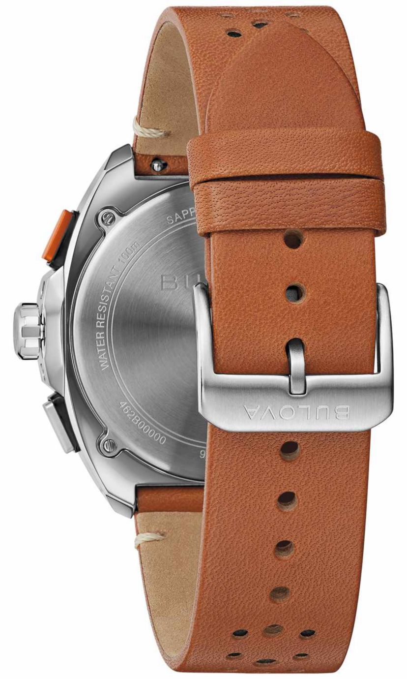 Bulova Mens Performance Racer Brown Leather Strap Watch
