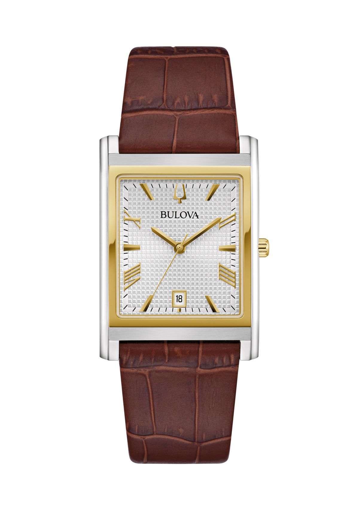 Bulova Mens Classic Sutton Brown Leather Strap Watch - 29 Millimeter