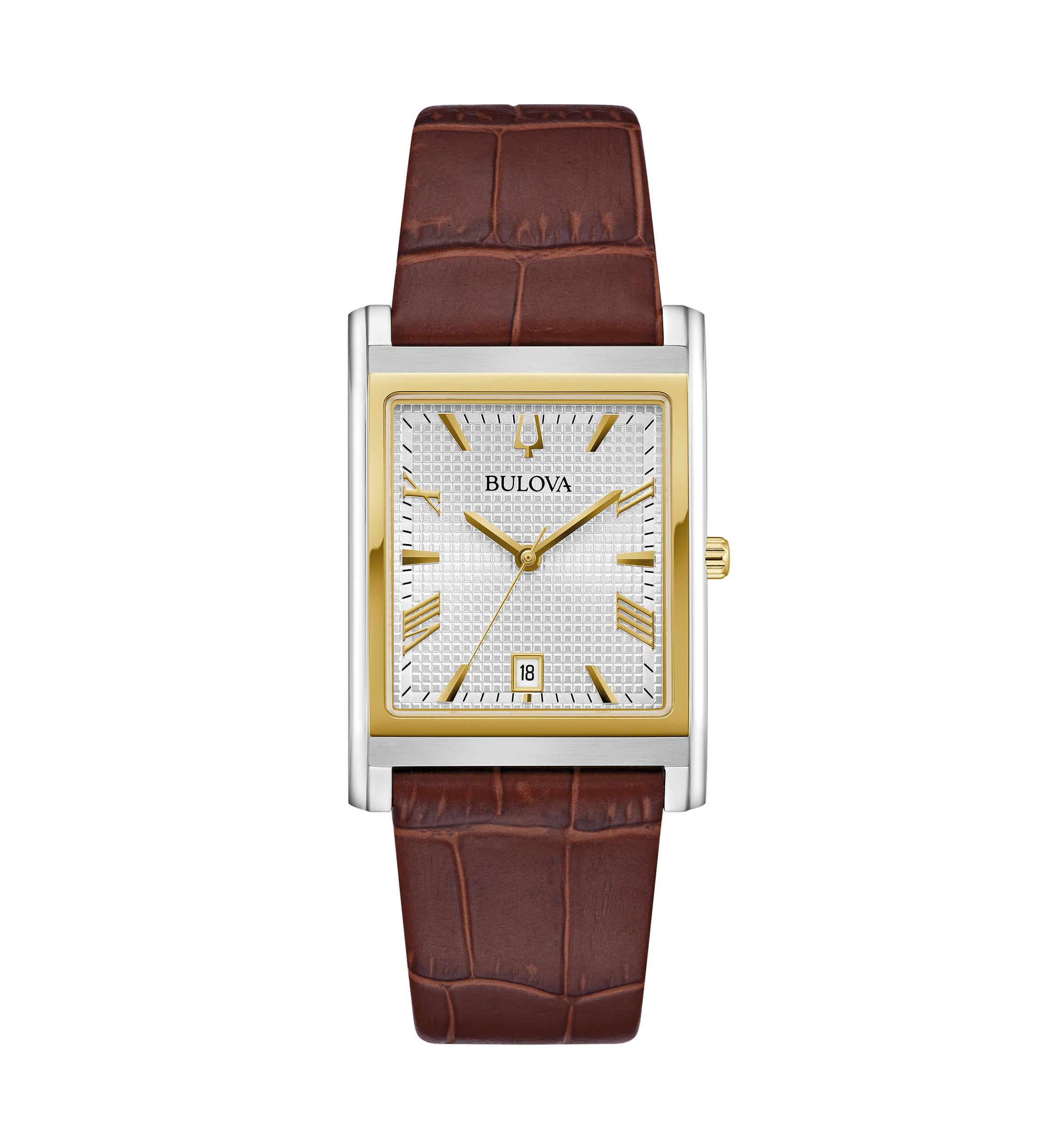 Bulova Mens Classic Sutton Brown Leather Strap Watch - 29 Millimeter