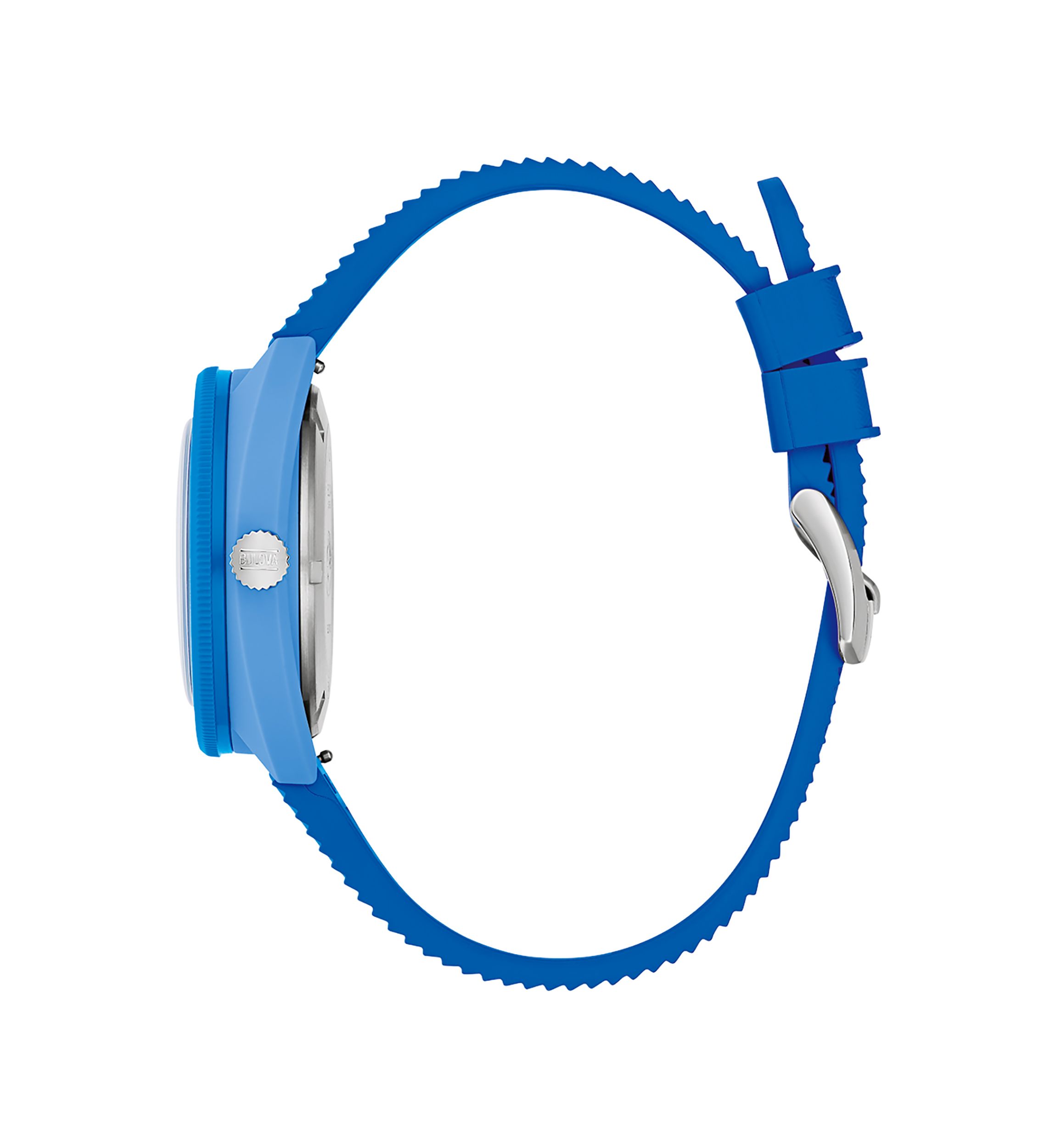 Mens 41 Millimeter Performance Snorkel Blue Rubber Watch