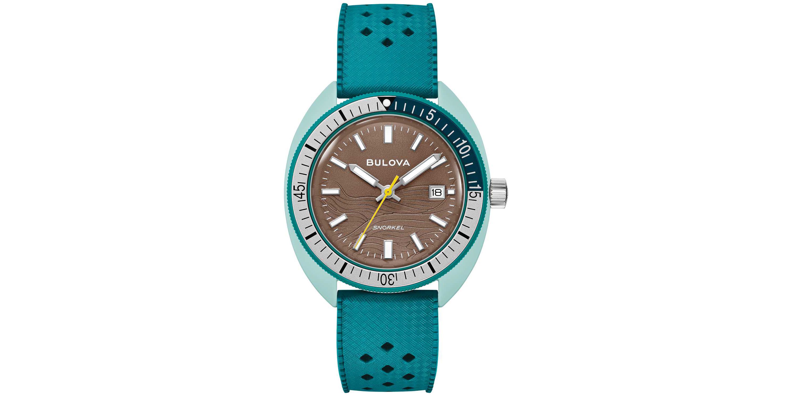 Bulova Mens Performance Snorkel Green HNBR Rubber Watch 41mm