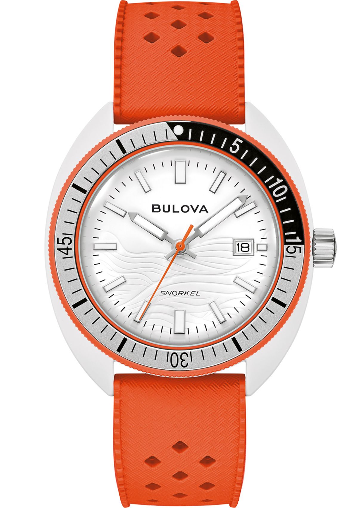 Mens Performance Snorkel Orange Rubber Watch, 41mm