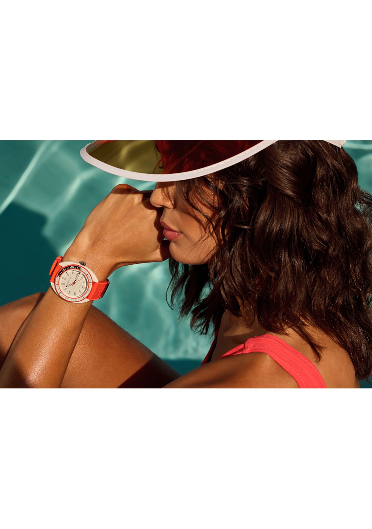 Mens Performance Snorkel Orange Rubber Watch, 41mm