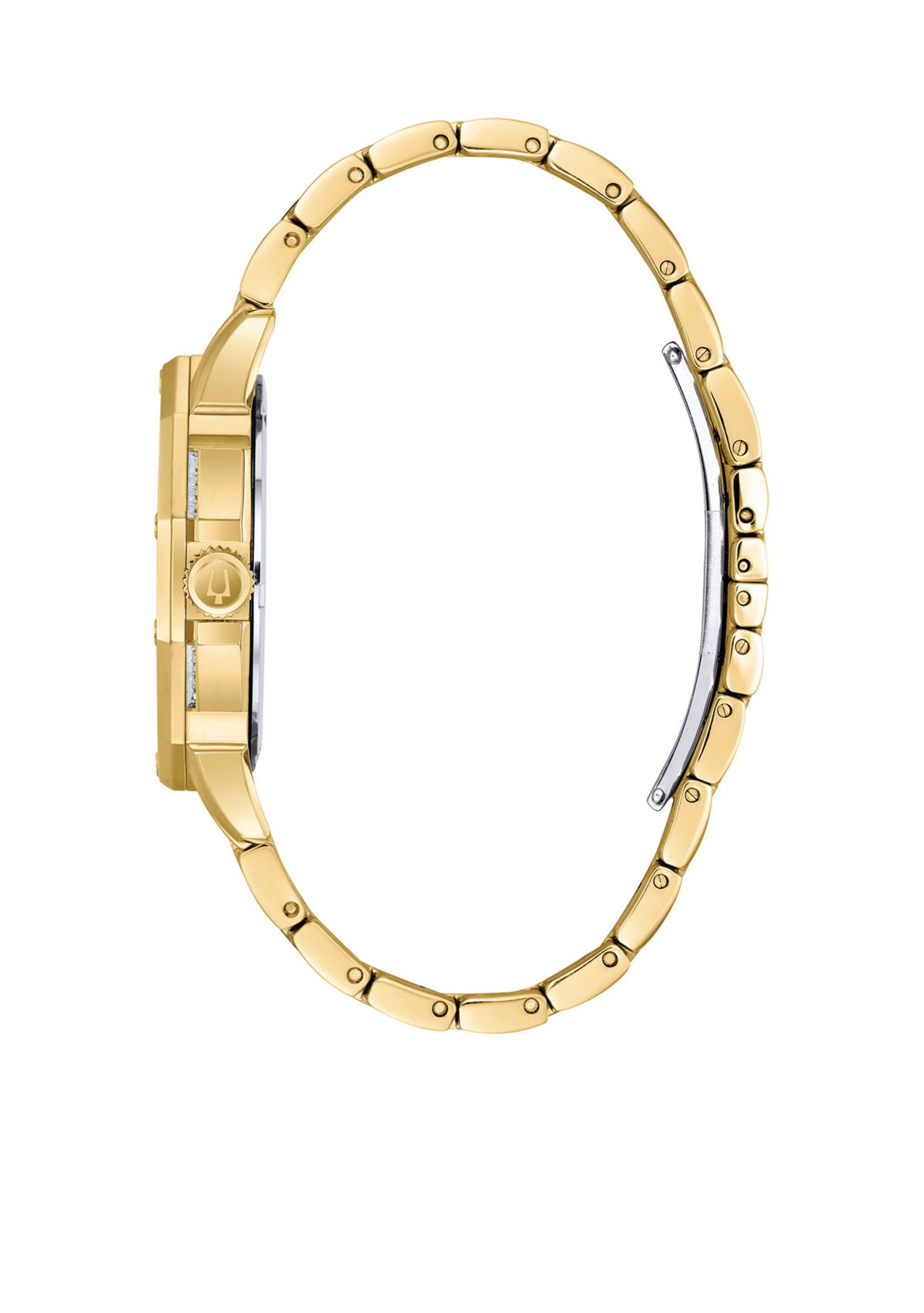 Mens Gold-Tone Stainless Steel Crystals Collection Bracelet Watch