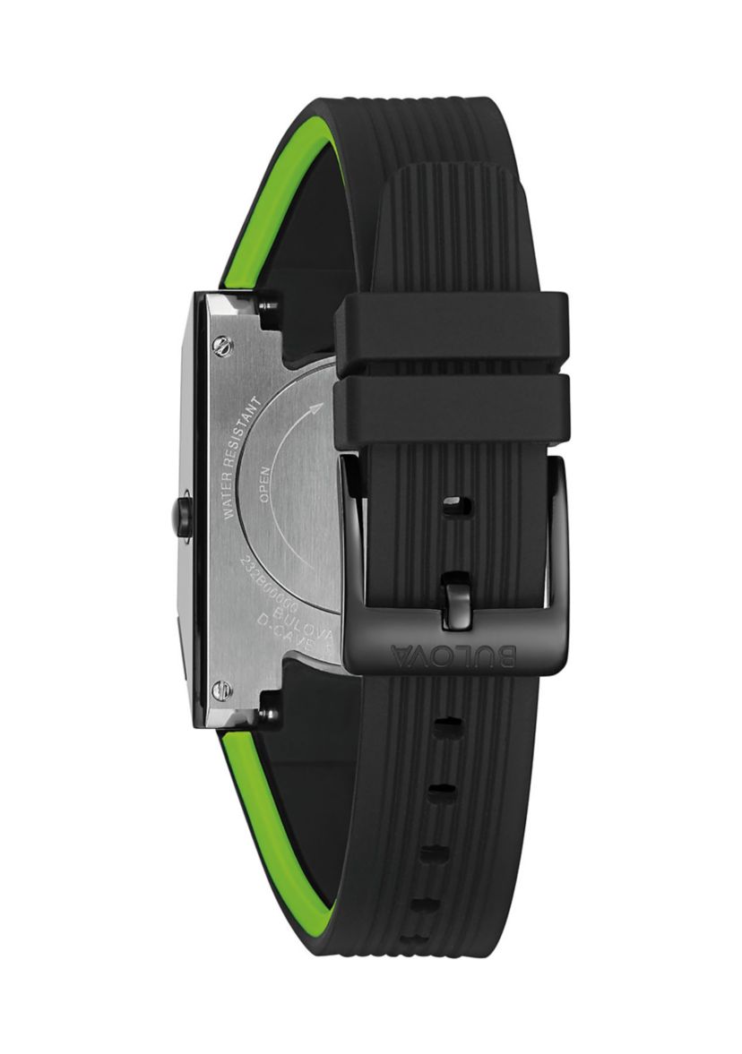 Bulova Mens Archive Computron D-Cave Black Strap Watch, 31mm